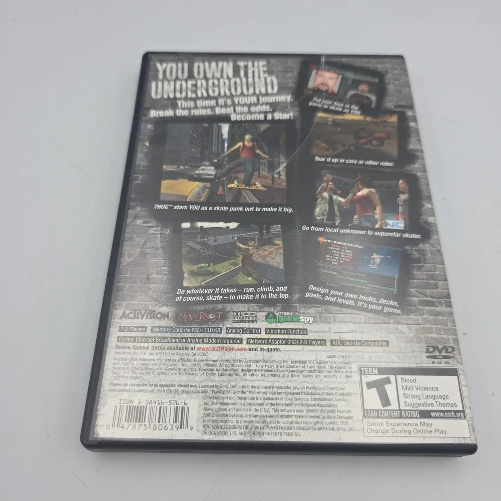 Tony Hawk Underground Sony Playstation 2 PS2 Complete CIB